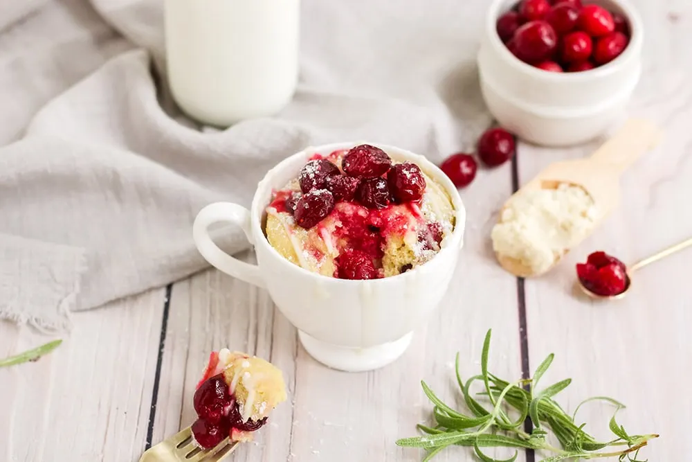 Cranberry Low-Carb Mug Cake Recipe - easymugcakes.com