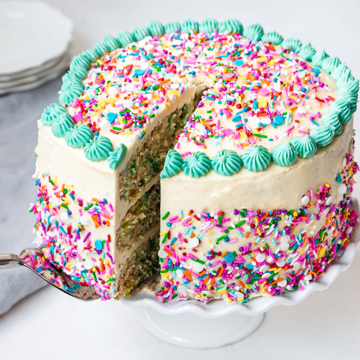 The BEST Vegan Funfetti Cake - ShortGirlTallOrder