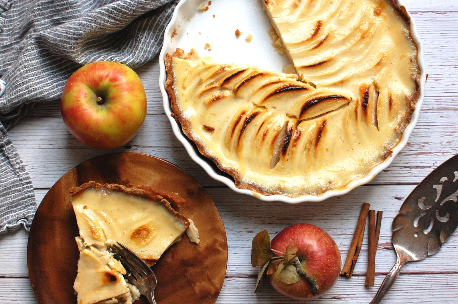 French Apple Custard Tart (Tarte Normande) Recipe | Unpeeled Journal