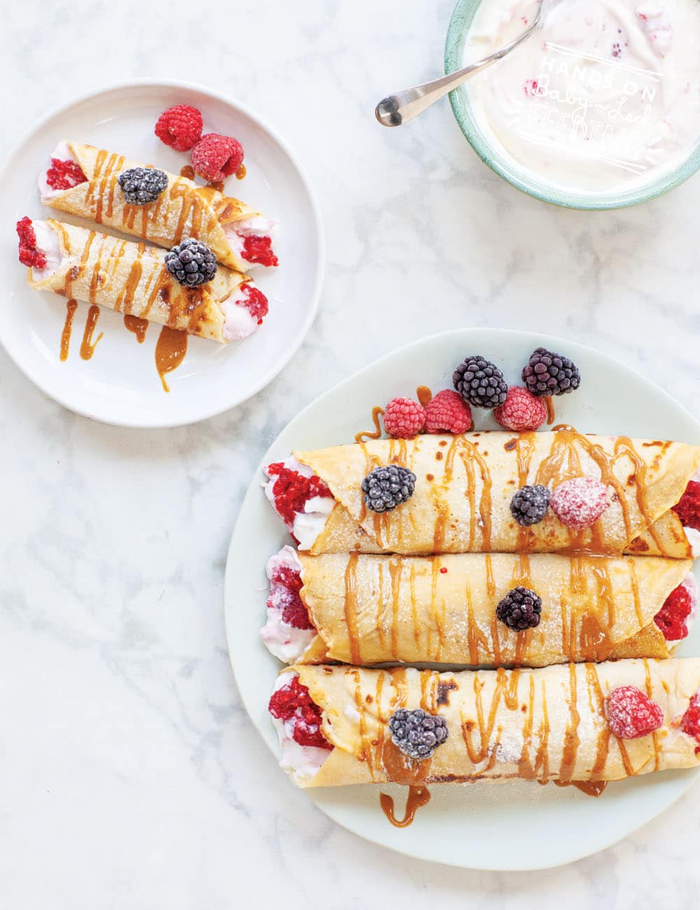 Baby Led Weaning Crepes with Berries and Yogurt - Baby Led Feeding