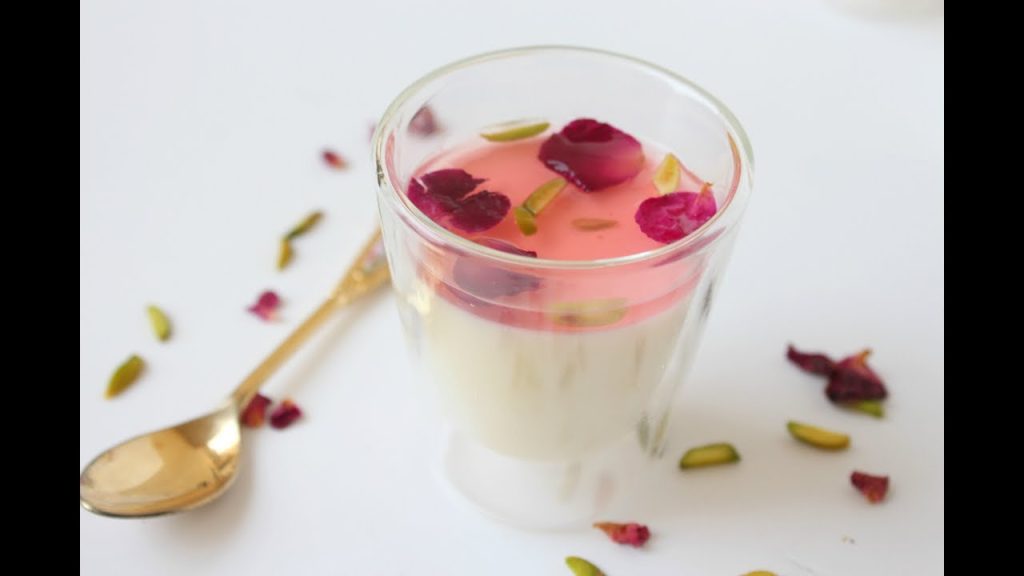 Indulge in Luxurious Bliss: Cardamom Panna Cotta with Pistachios and Rose Syrup