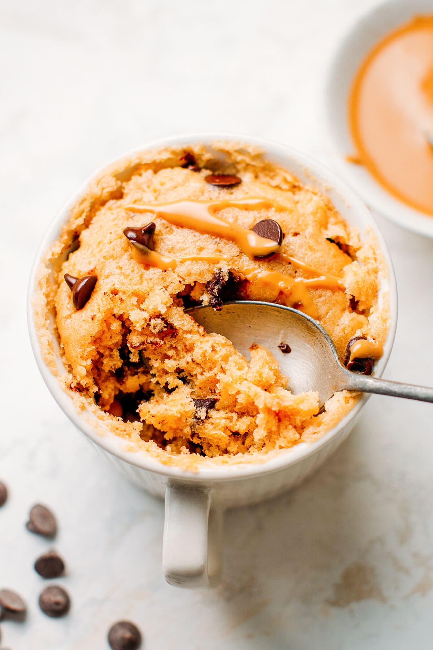 Peanut Butter Chocolate Chip Mug Cake - Full of Plants