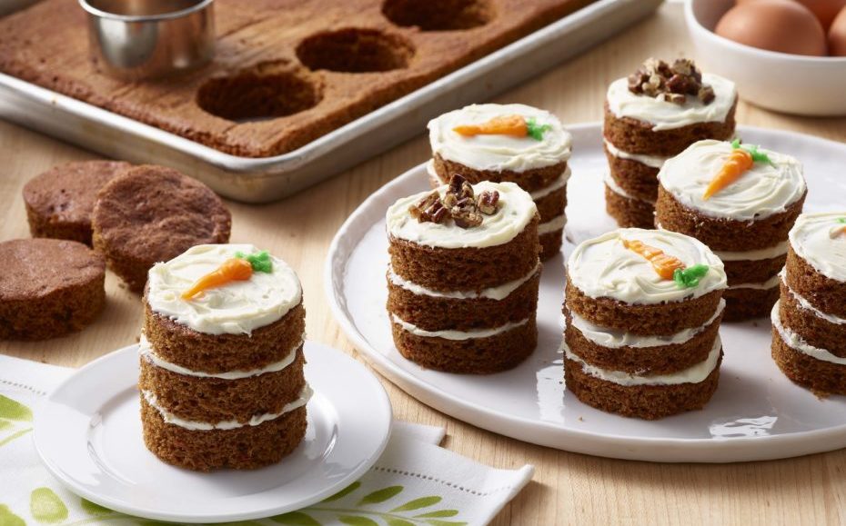 Carrot Cake Mini Stacks with Cream Cheese Frosting