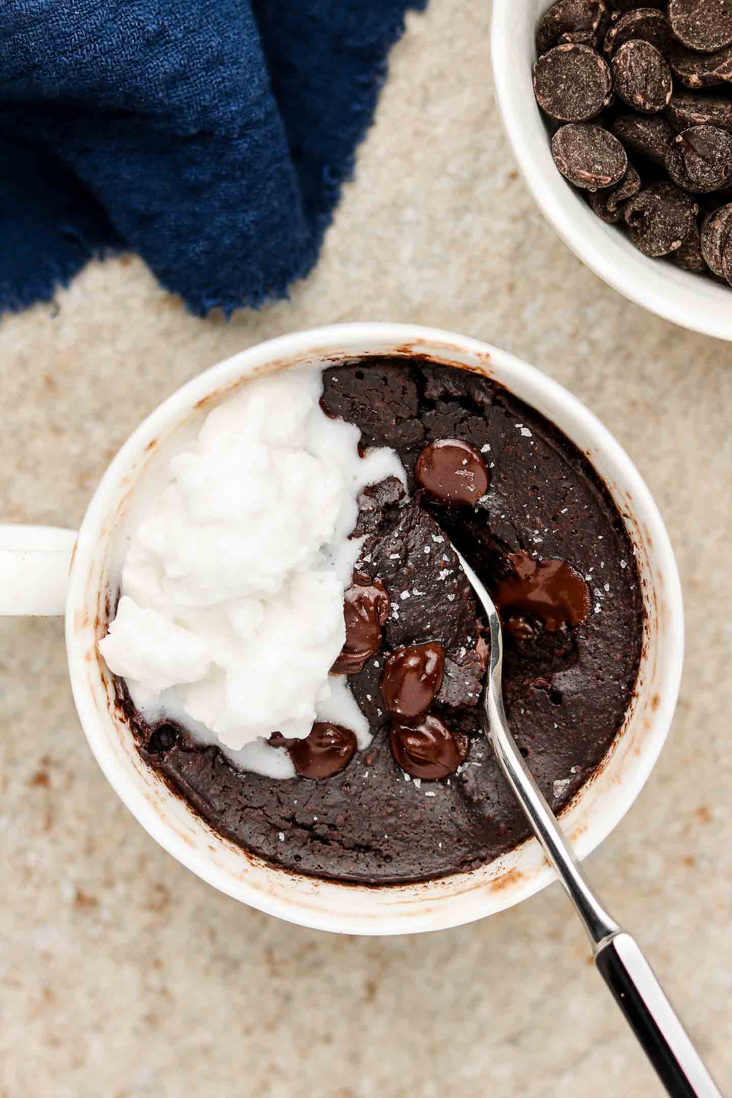 Fudgy Vegan Mug Brownie (Easy + Healthy) - Okonomi Kitchen